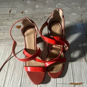 Red Strappy Sandals